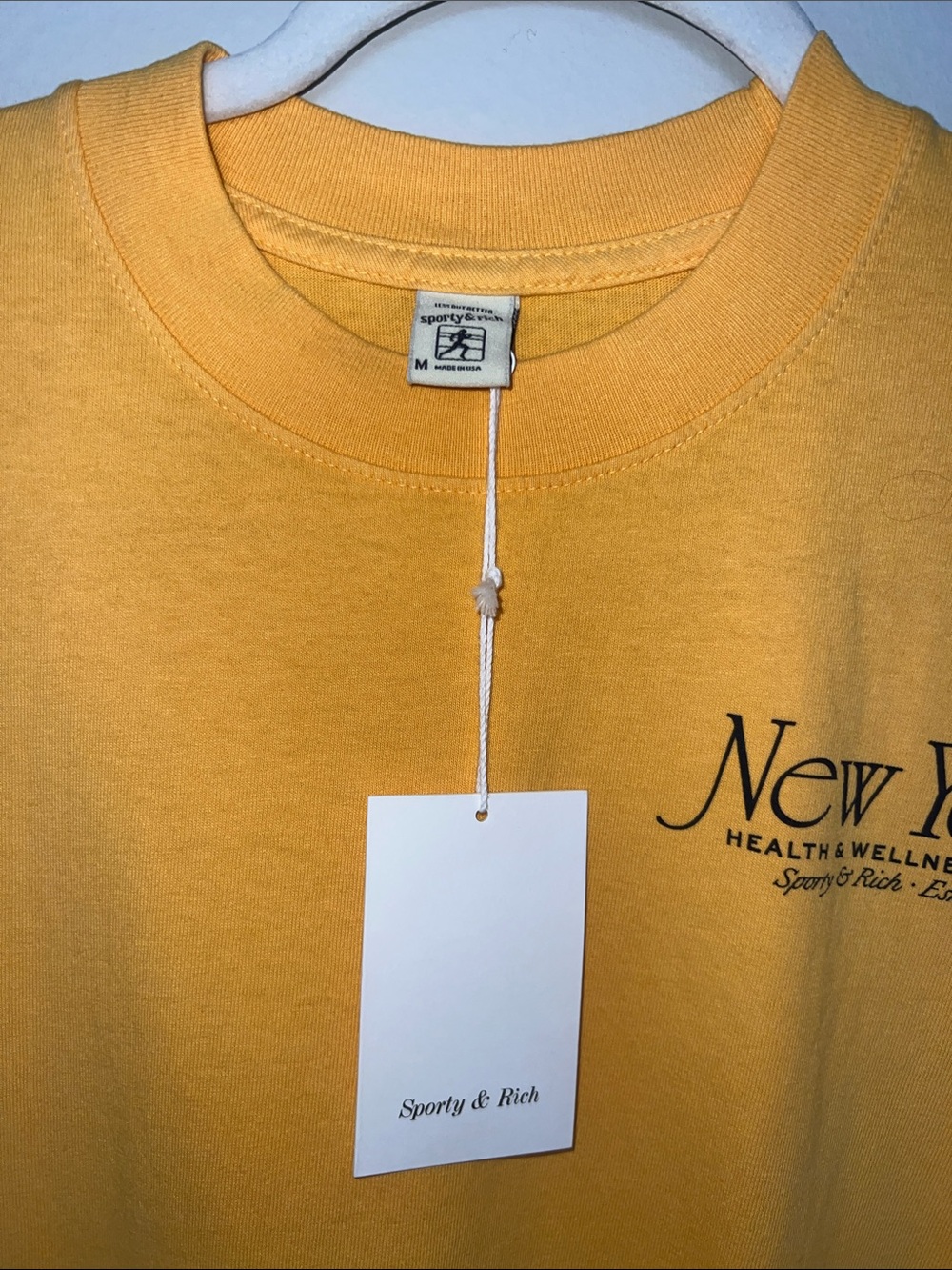 Sporty && Rich NY 94 T-Shirt - Faded Gold/Navy - Medium - Picture 4 of 5